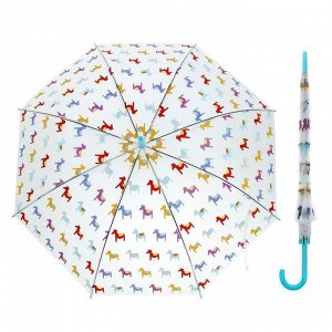 Зонт детский "Лошадки", полуавтоматический, r=45см, цвет МИКС