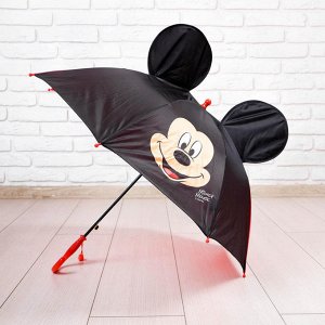 Зонт детский "Микки Маус" 8 спиц d=78 см с ушами