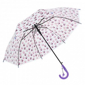 Зонт детский "Совята", полуавтоматический, r=33см, цвет фиолетовый/розовый