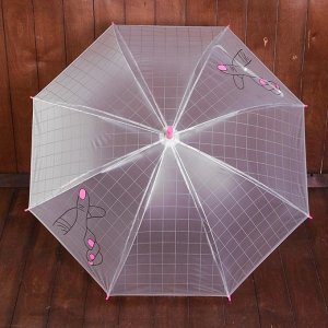 Зонт детский "Щелчок", полуавтоматический, r=45см, цвет розовый