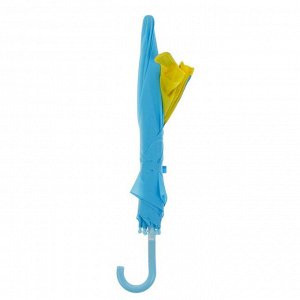 Зонт детский механический "Паровозик", r=35см, с объёмной фигурой, цвет голубой