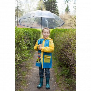 Зонт детский полуавтоматический "Киты", r=43см, цвет прозрачный/синий