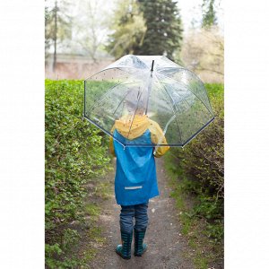 Зонт детский полуавтоматический "Киты", r=43см, цвет прозрачный/синий