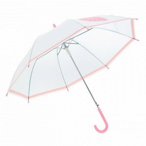 Зонт детский полуавтоматический "Клубника", r=45см, цвет розовый
