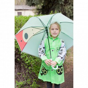 Зонт детский полуавтоматический "Мишка", r=45см, цвет зелёный