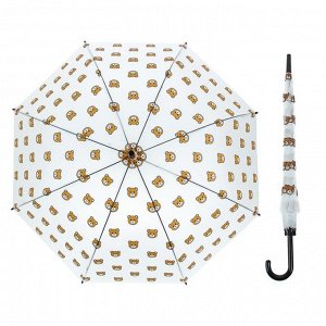 Зонт детский полуавтоматический "Мишутки", r=45см, цвет прозрачный/коричневый