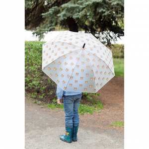 Зонт детский полуавтоматический "Мишутки", r=45см, цвет прозрачный/коричневый