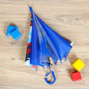 Зонт детский полуавтоматический "Настоящий герой ", r=35см, цвет синий