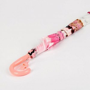 Зонт детский полуавтоматический "Скромная принцесса", r=40см, со свистком, цвет розовый