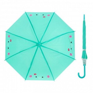 Зонт детский полуавтоматический "Слоник", r=45см, цвет мятный