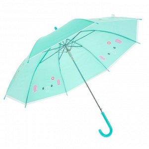 Зонт детский полуавтоматический "Слоник", r=45см, цвет мятный