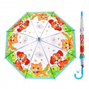 Зонт детский прозрачный "Домашние животные", диаметр 50см, со свистком UM45T-DOMUM45T-DOM
