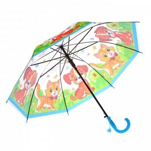 Зонт детский прозрачный "Домашние животные", диаметр 50см, со свистком UM45T-DOMUM45T-DOM