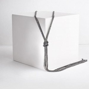 Набор 2 предмета: серьги, кулон "Элегантность" жгут, цвет белый в сером металле, 42 см