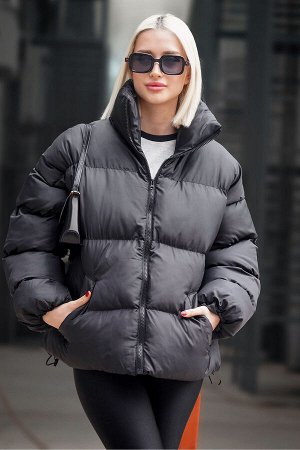 Черная базовая женская куртка-пуховик оверсайз Mg1550 MG1550