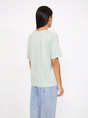 Трикотажная футболка со спущенным плечом B2786/grana