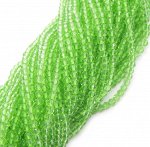 Бусины Шпинели искусственной 3 мм светло-зеленые, нитка 37 см. Цена за нить.