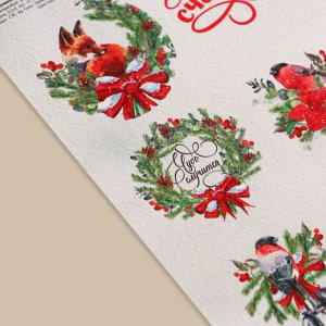Арт Узор Наклейки бумажные «Зима», на подарки, 9 × 16 см