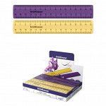 Линейка 15 см ErichKrause Iris, пластик, микс из 2 цветов, в коробке-дисплее 9521674
