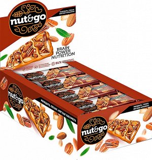 Nut&Go Батончик с миндалём, пеканом, карамелью, морской солью 18 шт по 36 г