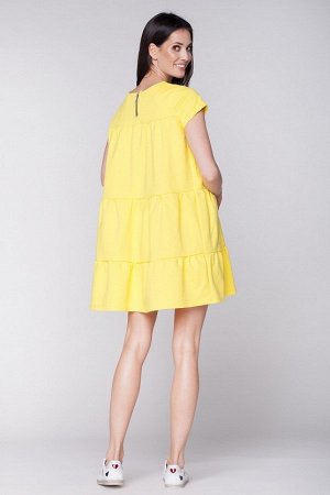 Платье LUMIDE LU407 с воланами жёлтый