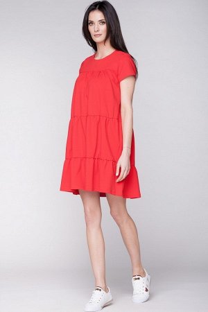 Платье LUMIDE LU407 с воланами красный
