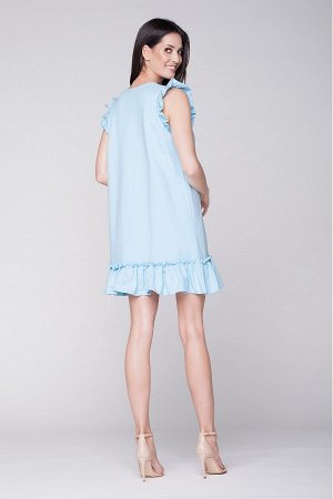 Платье LUMIDE LU415 с оборками голубой