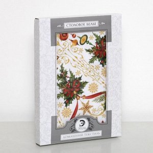 Скатерть новогодняя "Этель" "Новогодние игрушки" d=160см /-3см с ГМВО, хл100%