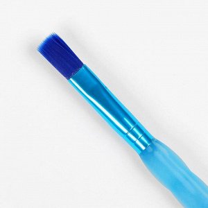 Набор кистей нейлон 5 штук, с цветными ручками, с резиновыми держателями