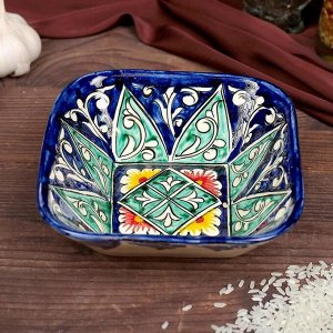 Салатница Риштанская Керамика «Цветы», 14x4.5 см, МИКС