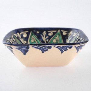 Салатница Риштанская Керамика «Цветы», 14x4.5 см, МИКС