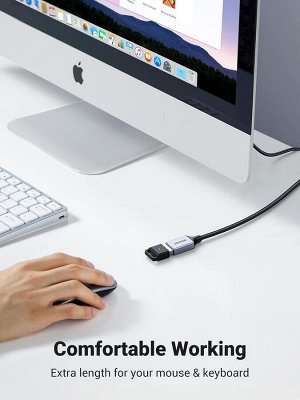 Кабель удлинительный USB 3.0 AM-AF 2,0 м. плоский высокоскоростной (US115) Ugreen