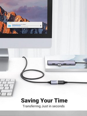 Кабель удлинительный USB 3.0 AM-AF 2,0 м. плоский высокоскоростной (US115) Ugreen