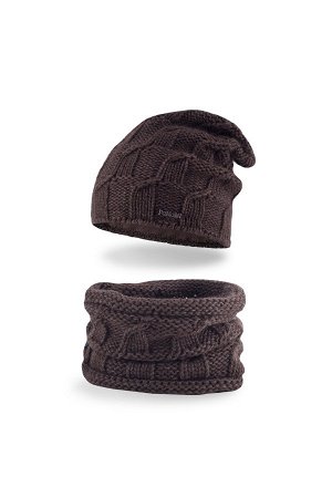 Комплект PAMAMI зимний 17556+17560 шапка+снуд шоколад