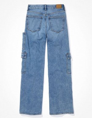 American Eagle AE Curvy Super High-Waisted Baggy Wide-Leg Cargo Jean