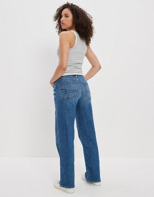 American Eagle AE Stretch Curvy Super High-Waisted Baggy Straight Jean