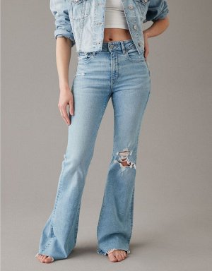 AE Next Level Ripped Super High-Waisted Flare Jean