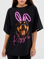 Футболка Bona Fashion: OVERSIZE T-shirt &quot;Dangerous Kiss&quot;