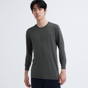 UNIQLO Heattech - кофта с круглым вырезом - 08 DARK GRAY