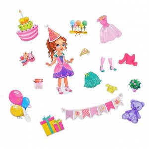 Магнитная игра «День рождения Полины» в сумочке, с куклой