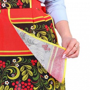 СИМА-ЛЕНД Фартук «Хохлома», сувенирный, с карманом и полотенцем