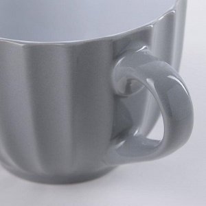 Кружка керамическая Доляна «Ноэми», 430 мл, цвет серый