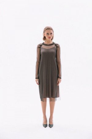Накидка, платье  NikVa 415-2 кофе-черный