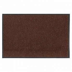 Коврик придверный влаговпитывающий, ребристый, «Комфорт», 60x90 см, цвет коричневый