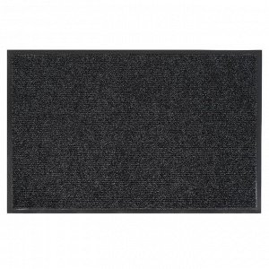 Коврик придверный влаговпитывающий, ребристый, «Комфорт», 60x90 см, цвет чёрный