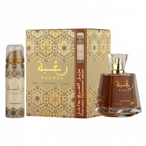 Парфюмированный набор Lattafa Raghba edp 100 ml и Deodorant Spray Raghba For Women 50 ml
