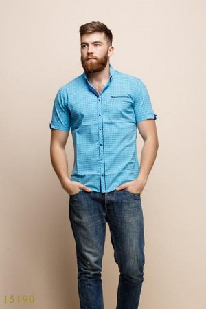 Мужская рубашка 15190 голубой