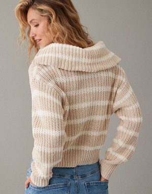 American Eagle AE Quarter-Zip Collared Sweater