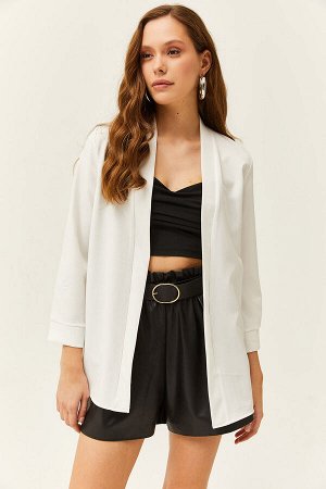 Женская куртка атлас цвета экрю с шалевым воротником CKT-19000139