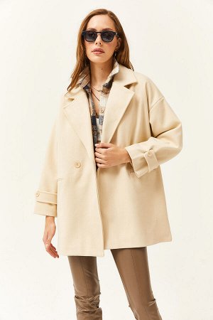 Женское кашемировое пальто оверсайз с каменной подкладкой и карманами KBN-19000012